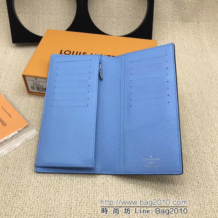 路易威登LV頂級原單2018新品 M66540十字紋繡邊黑LV錢夾 ZY1104